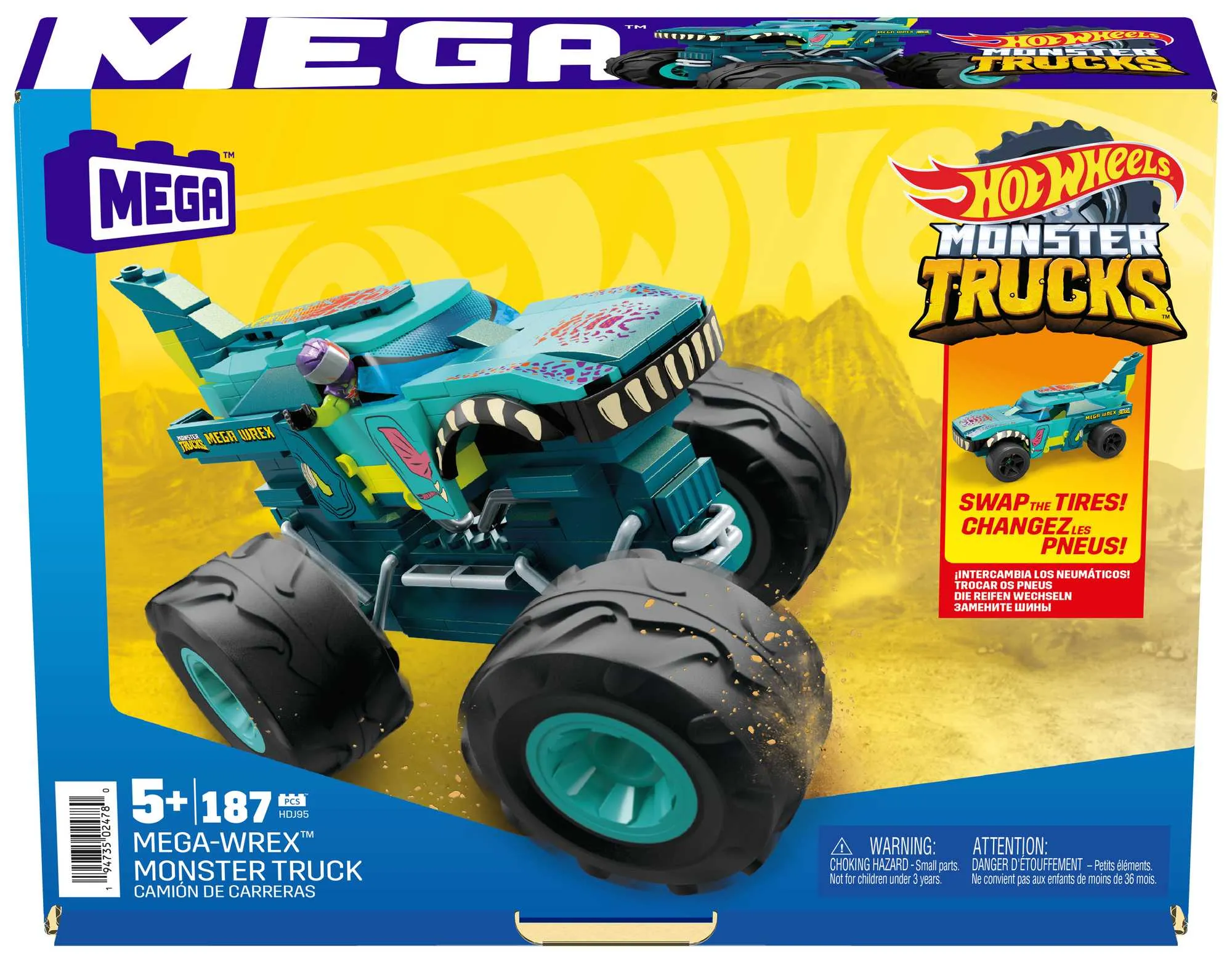 Mega Construx Hot Wheels Mega Wrex Monster Truck Construction Toy