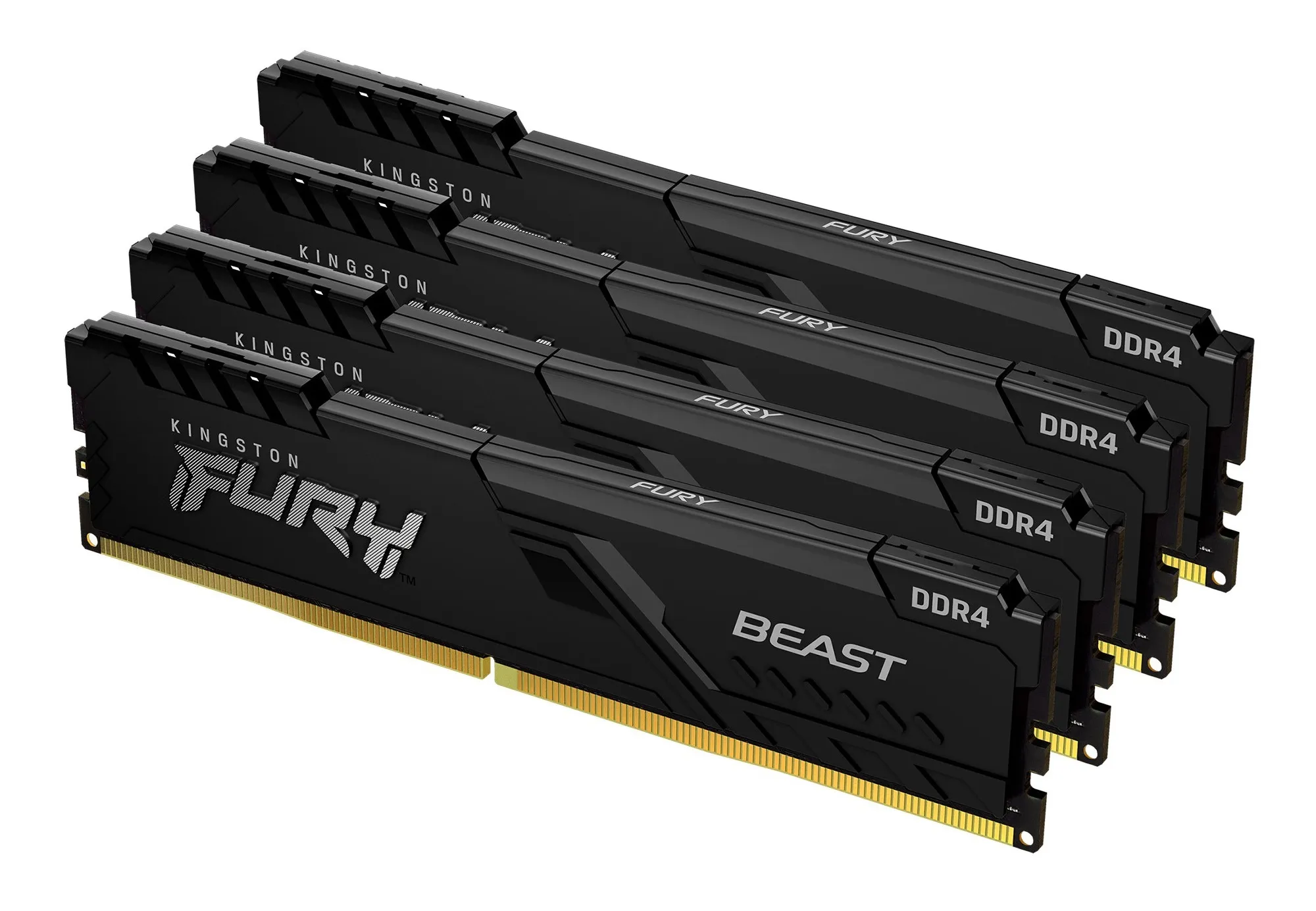 Kingston FURY Beast 64 Gt (4 x 16 Gt) DDR4 3200 MHz, 1Gx8, CL16 -muisti, Musta