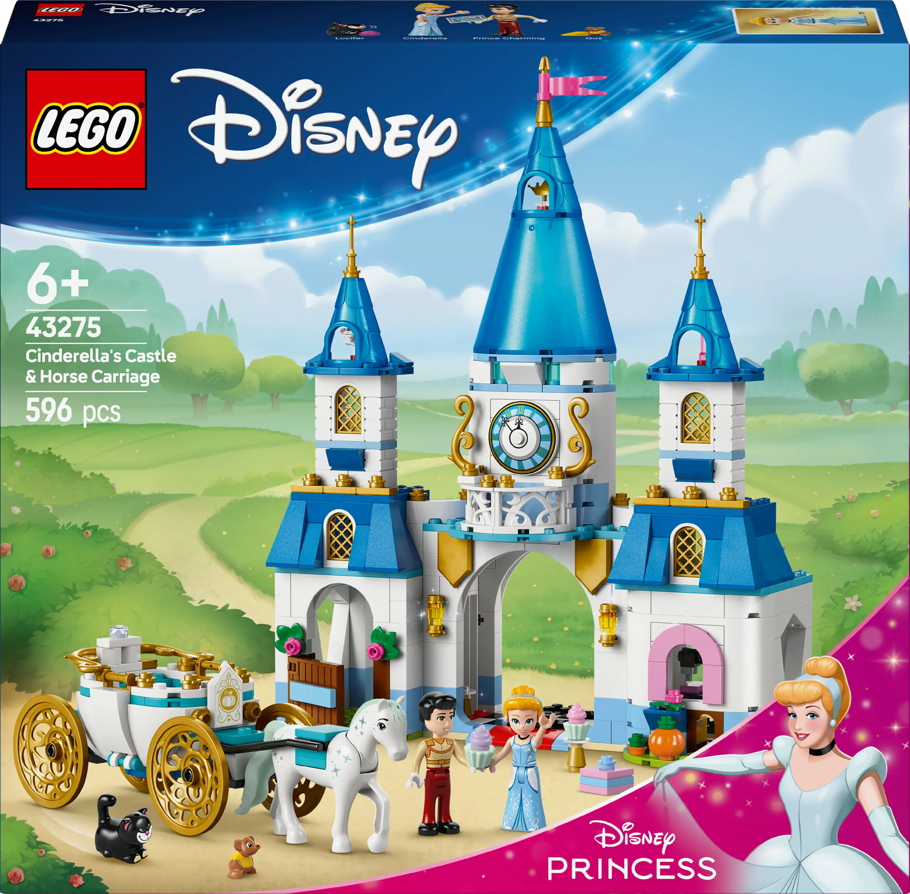 LEGO Disney Princess Cinderella's Castle and Horse Carriage 43275