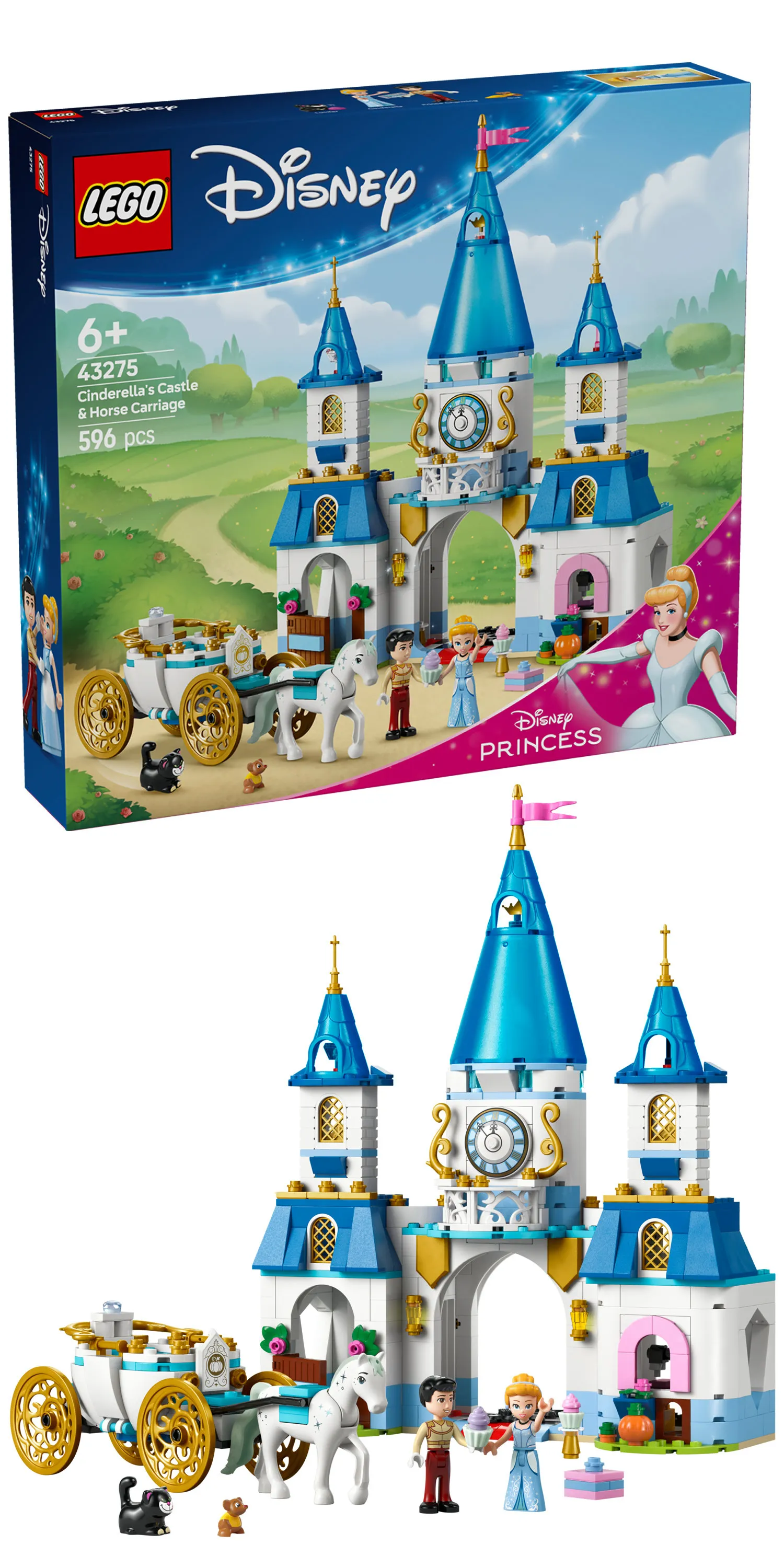 LEGO Disney Princess Cinderella's Castle and Horse Carriage 43275