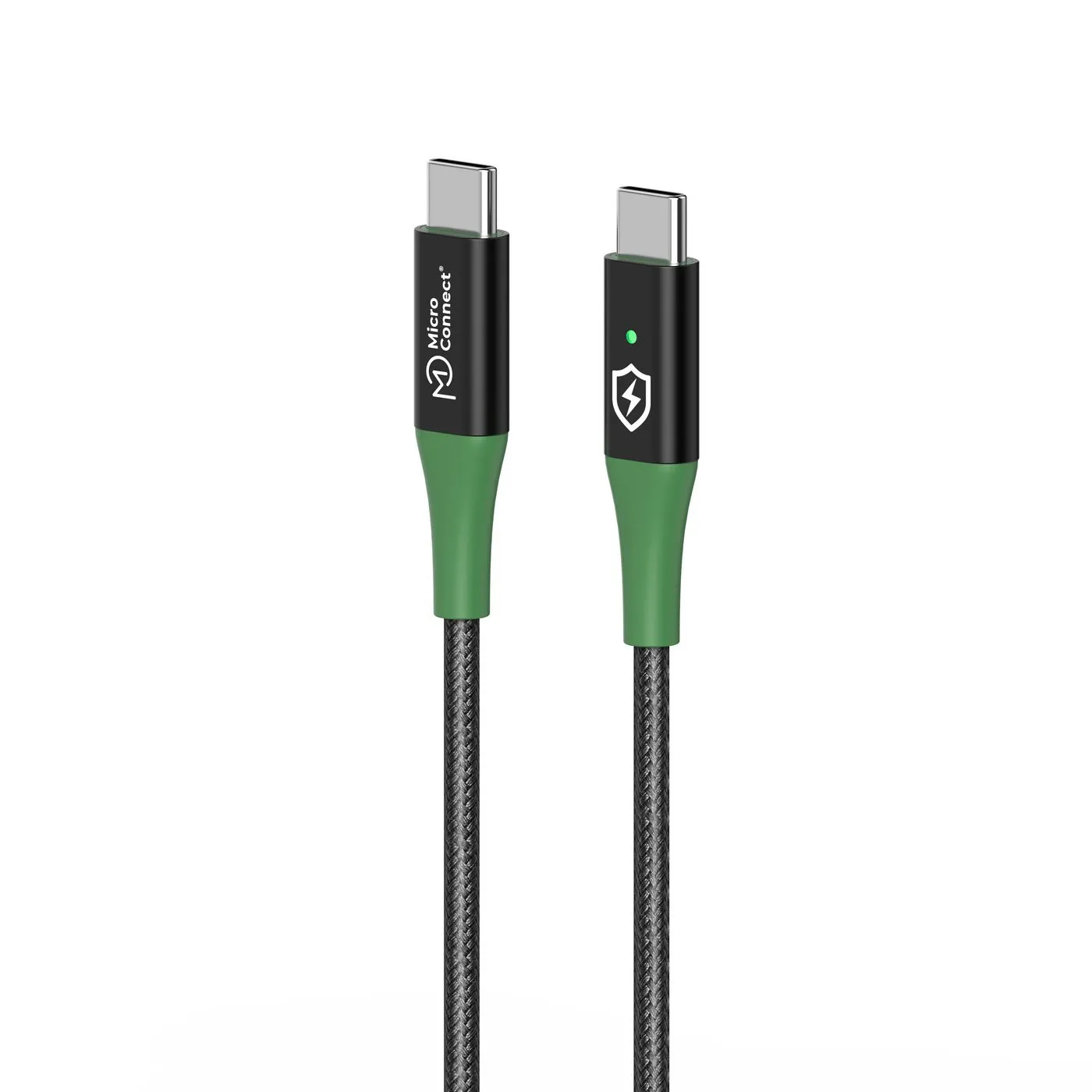 Microconnect Smart Charge USB-C - USB-C - cable, black/green, 2m