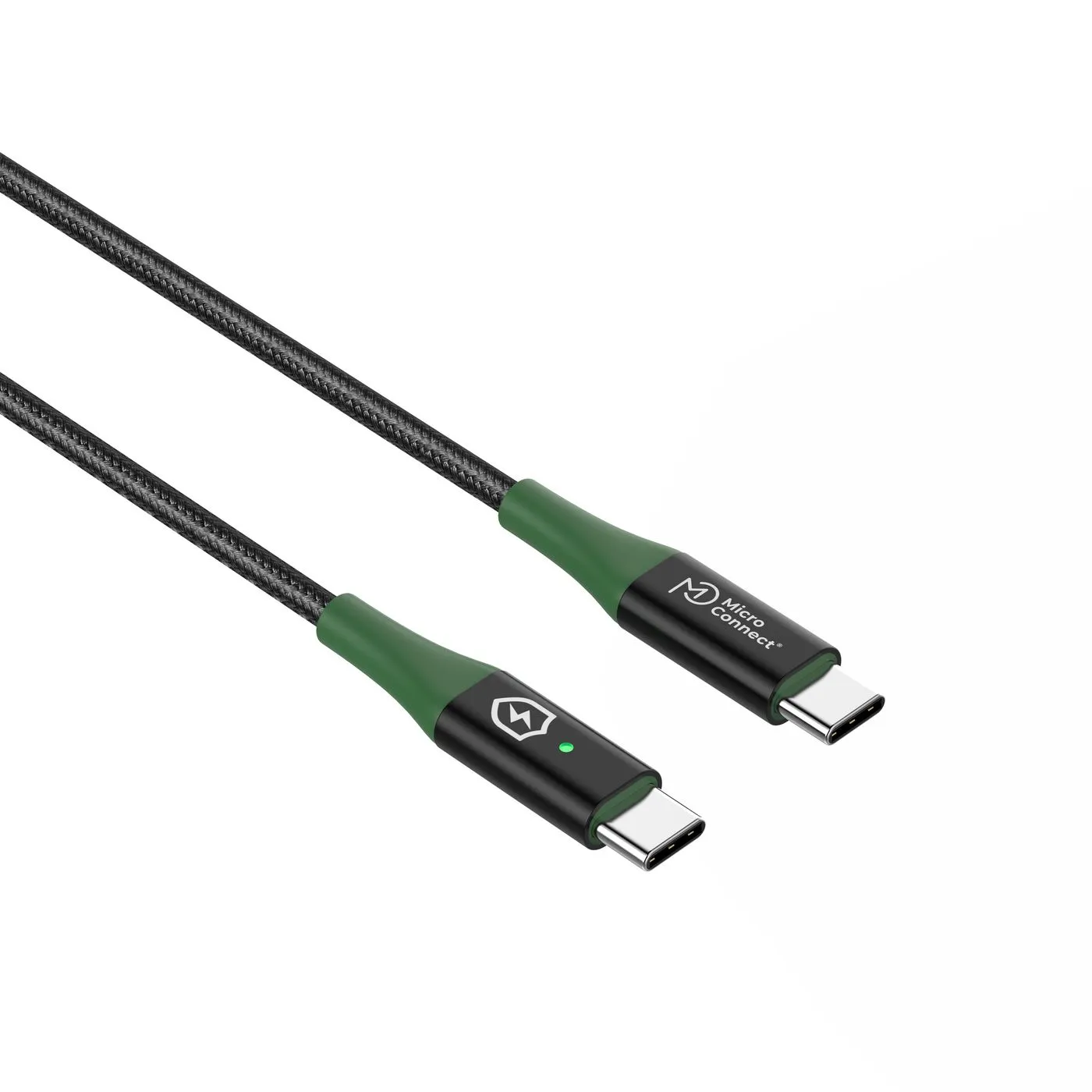 Microconnect Smart Charge USB-C - USB-C - cable, black/green, 2m