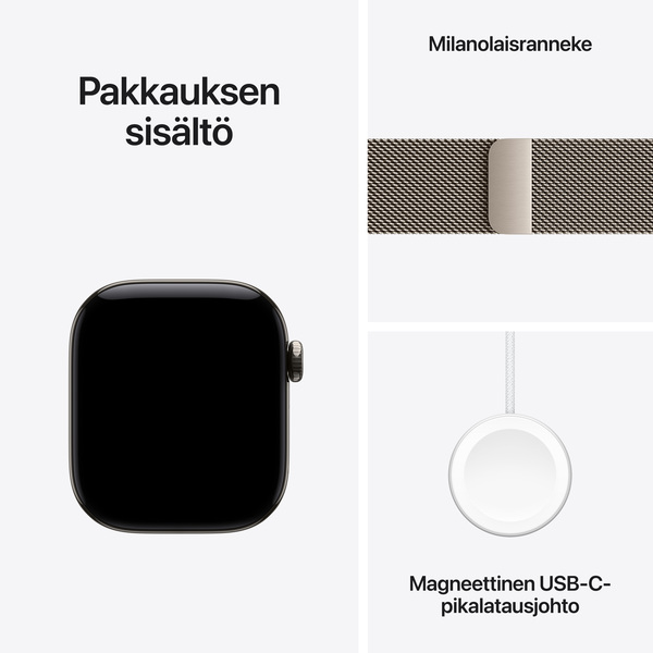 Apple Watch Series 12 (GPS + Cellular) 42mm Natural Titanium Case with Natural Milanese Loop