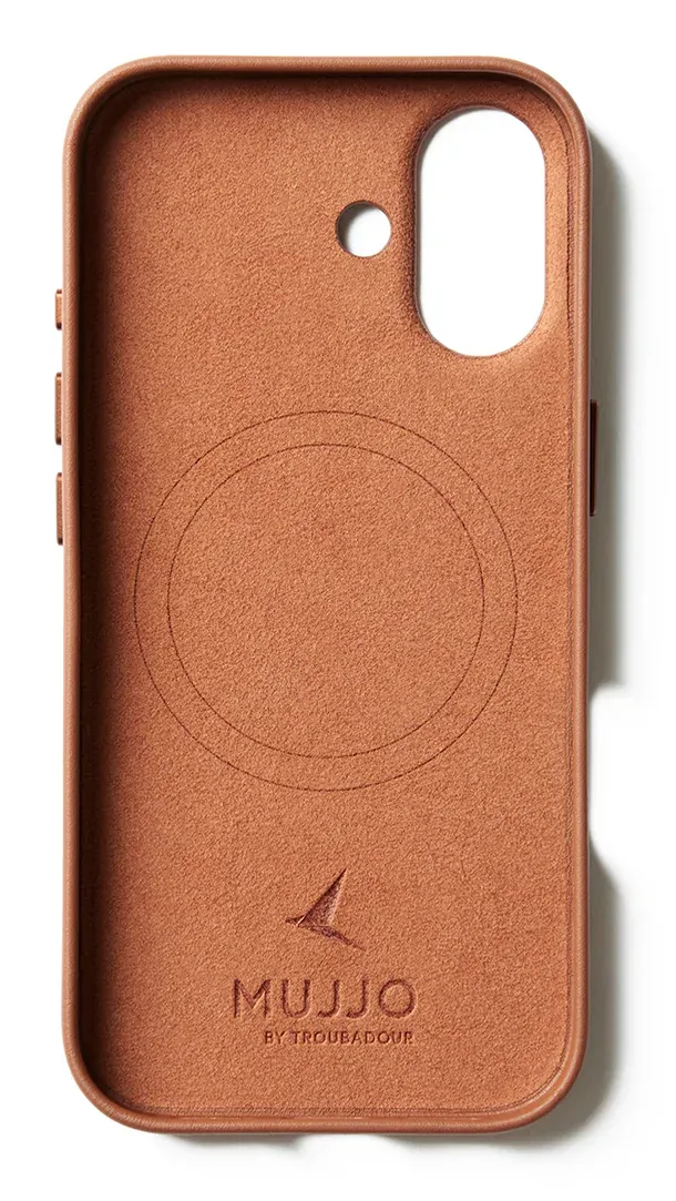 MUJJO Full Leather MagSafe Wallet Case for iPhone 17, Tan