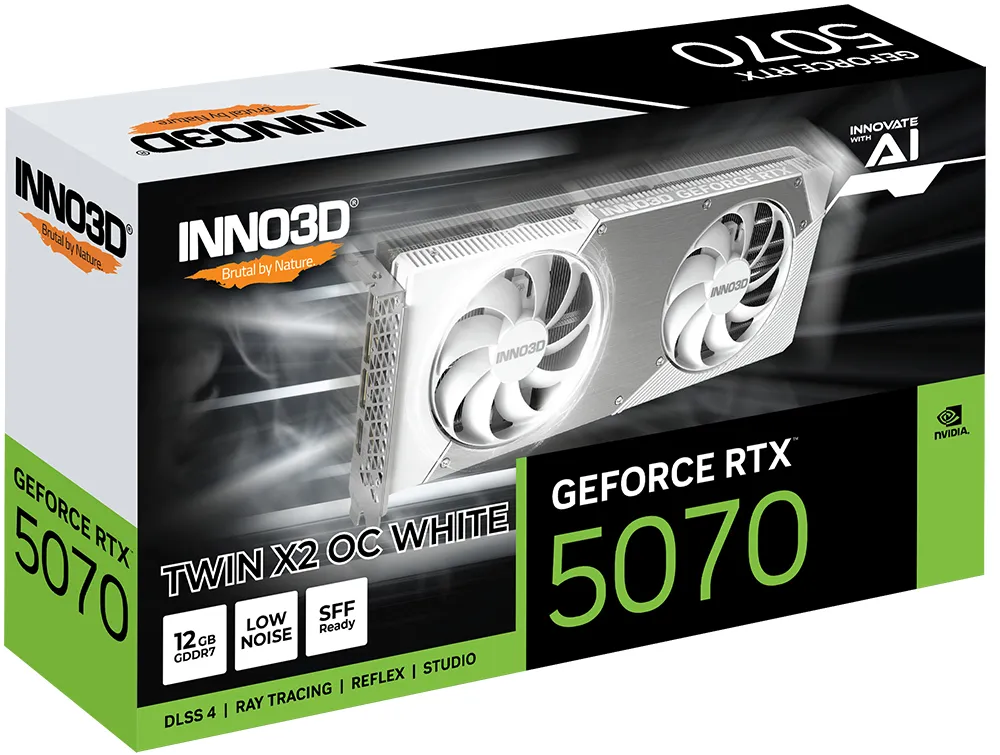 Inno3D GeForce RTX 5070 Twin X2 OC White 12 Gt -näytönohjain