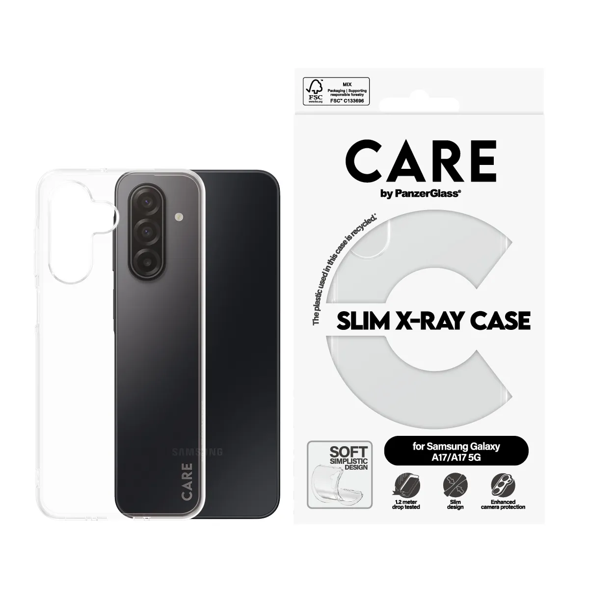 PanzerGlass CARE X-Ray Case fodral f&ouml;r Galaxy M17 / A17, transparent