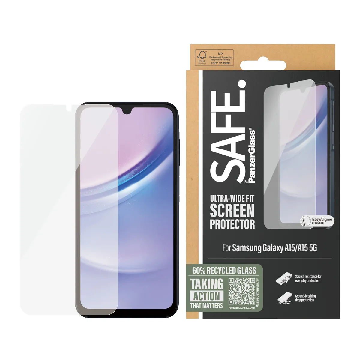 PanzerGlass SAFE Ultra-Wide Fit Galaxy A15 / A15 5G - Screen Protector