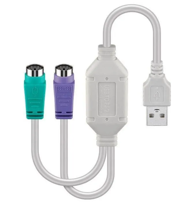 USB A - Converter 2x PS/2 0,3m