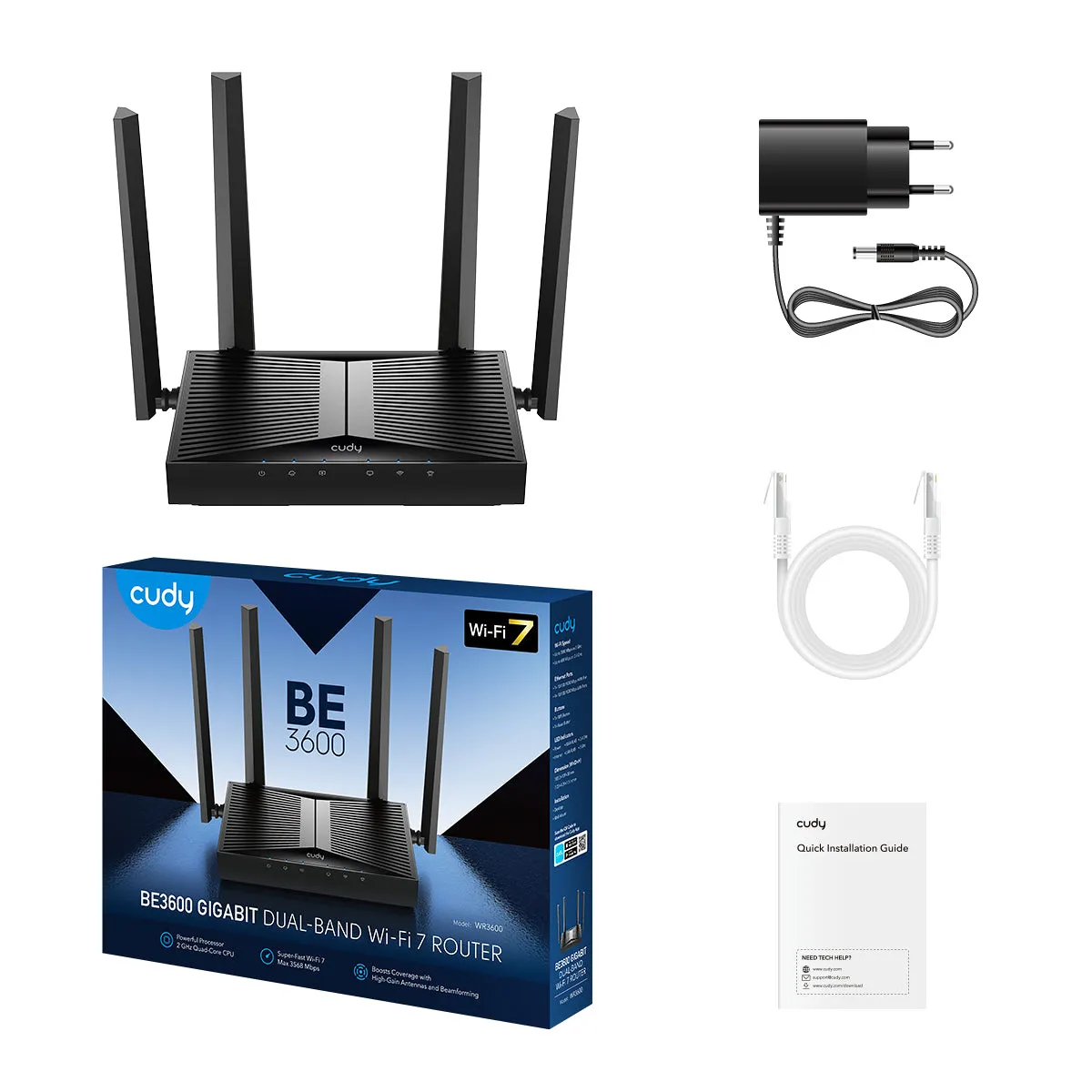 CUDY Wi-Fi Router WR3600 WF7 BE3600 Gigabit Mesh