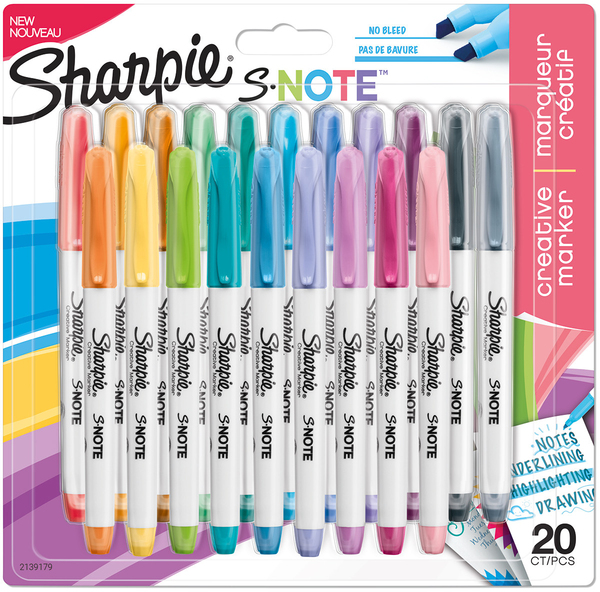 Sharpie S-Note Chisel 20-Blister, Ass.colors