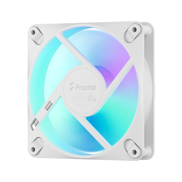 Fractal Design Dynamic 3 12 Reverse PWM RGB Case Fan, 120 mm, White