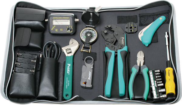 Pro'sKit verktygsv&auml;ska f&ouml;r parabolmontering, svart