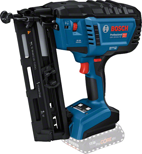 Bosch Professional GNH 18V-64-2 M 18 V Akkutoiminen viimeistelynaulain 1,6 mm (ilman akkua)