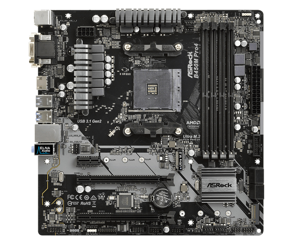 ASRock B450M Pro4 AM4 mATX Motherboard