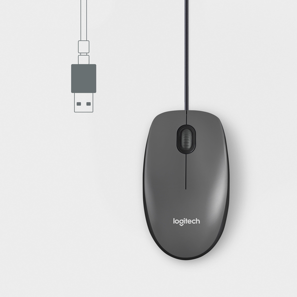 Logitech Mouse M100 - mus, Svart
