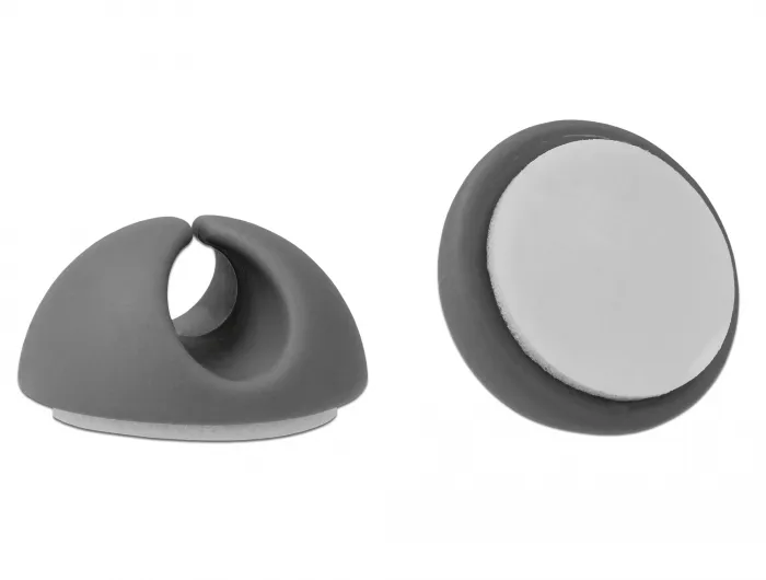 DE-LOCK Självhäftande kabelhållare, 6-pack, 3x grå, 3x vit, TRP, flerf