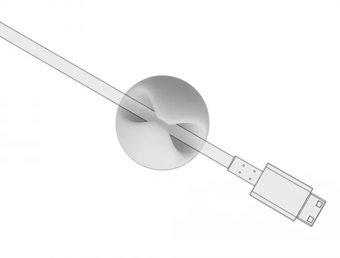 DE-LOCK Självhäftande kabelhållare, 6-pack, 3x grå, 3x vit, TRP, flerf