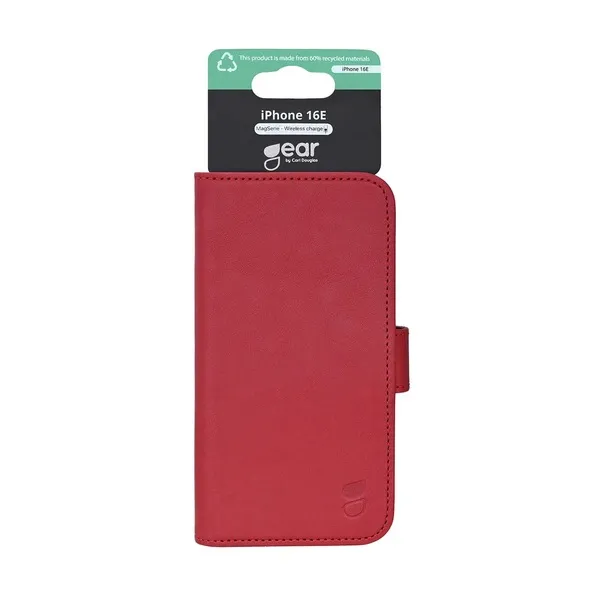 GEAR Wallet MagSeries, iPhone 16e - Wallet Case, Red