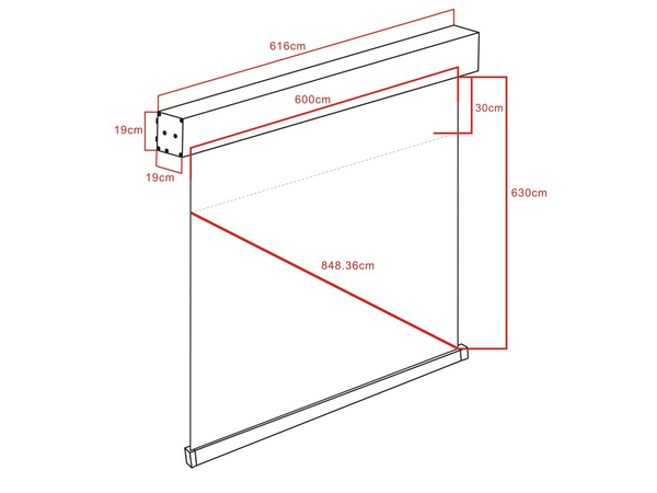 Multibrackets M Motorized Projection Screen Deluxe - Heijastusn&auml;ytt&ouml; - moottoroitu - 334 tuuma (848 cm) - 1:1 - Matte White - valkoinen