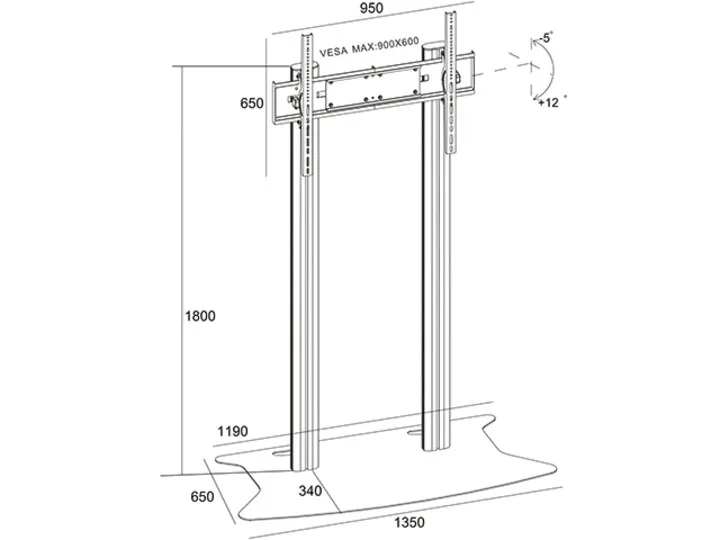 Multibrackets M Display Stand 180 Dual Pillar Flight Case - Teline tuotteelle LCD nestekiden&auml;ytt&ouml; / plasma TV - alumiini, ter&auml;s - musta -n&auml;yt&ouml;n koko: 70"-110" -
