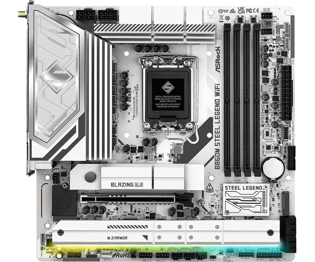 ASRock B860M Steel Legend WiFi 6E LGA 1851 mATX DDR5 - motherboard