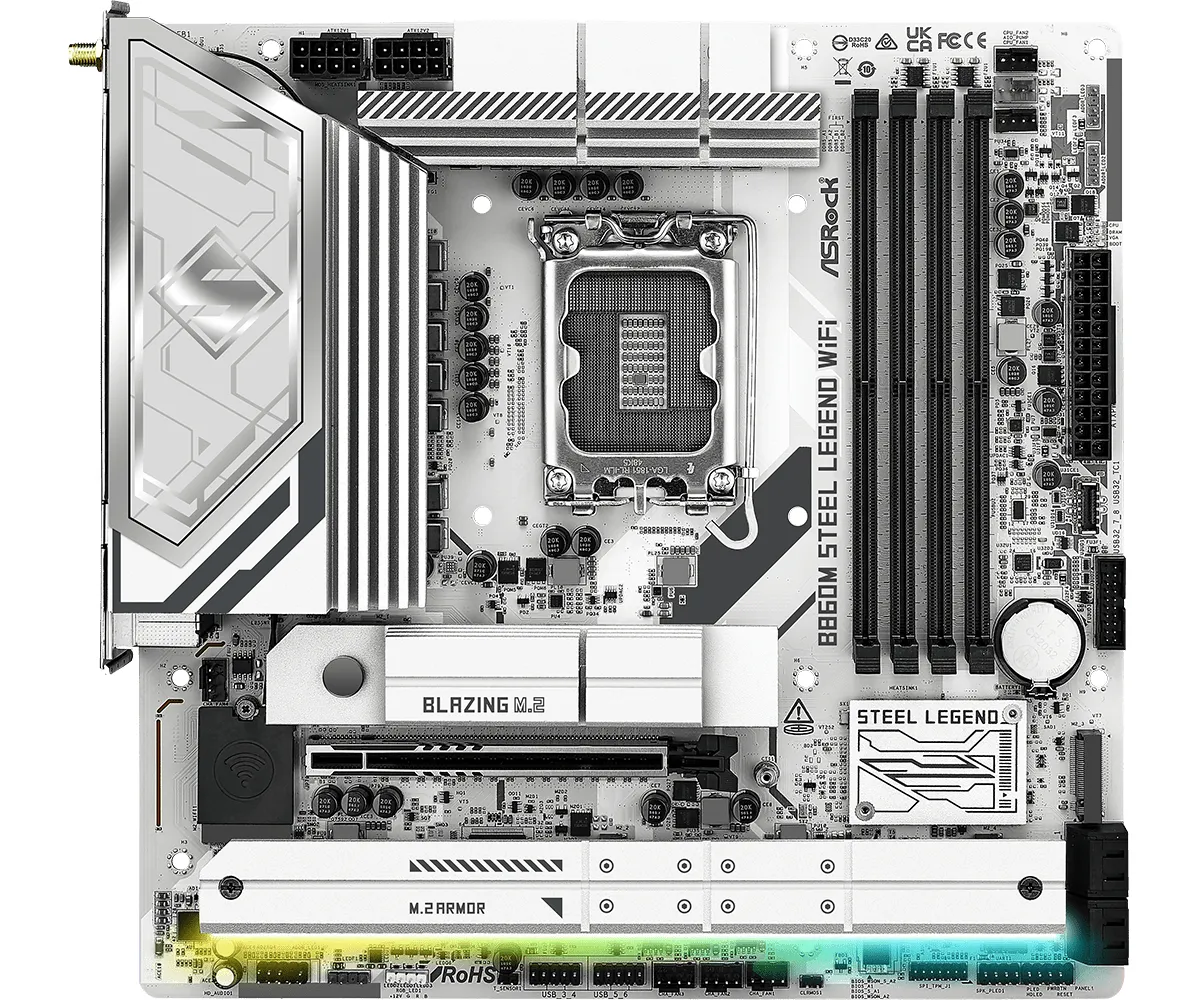 ASRock B860M Steel Legend WiFi 6E LGA 1851 mATX DDR5 - motherboard