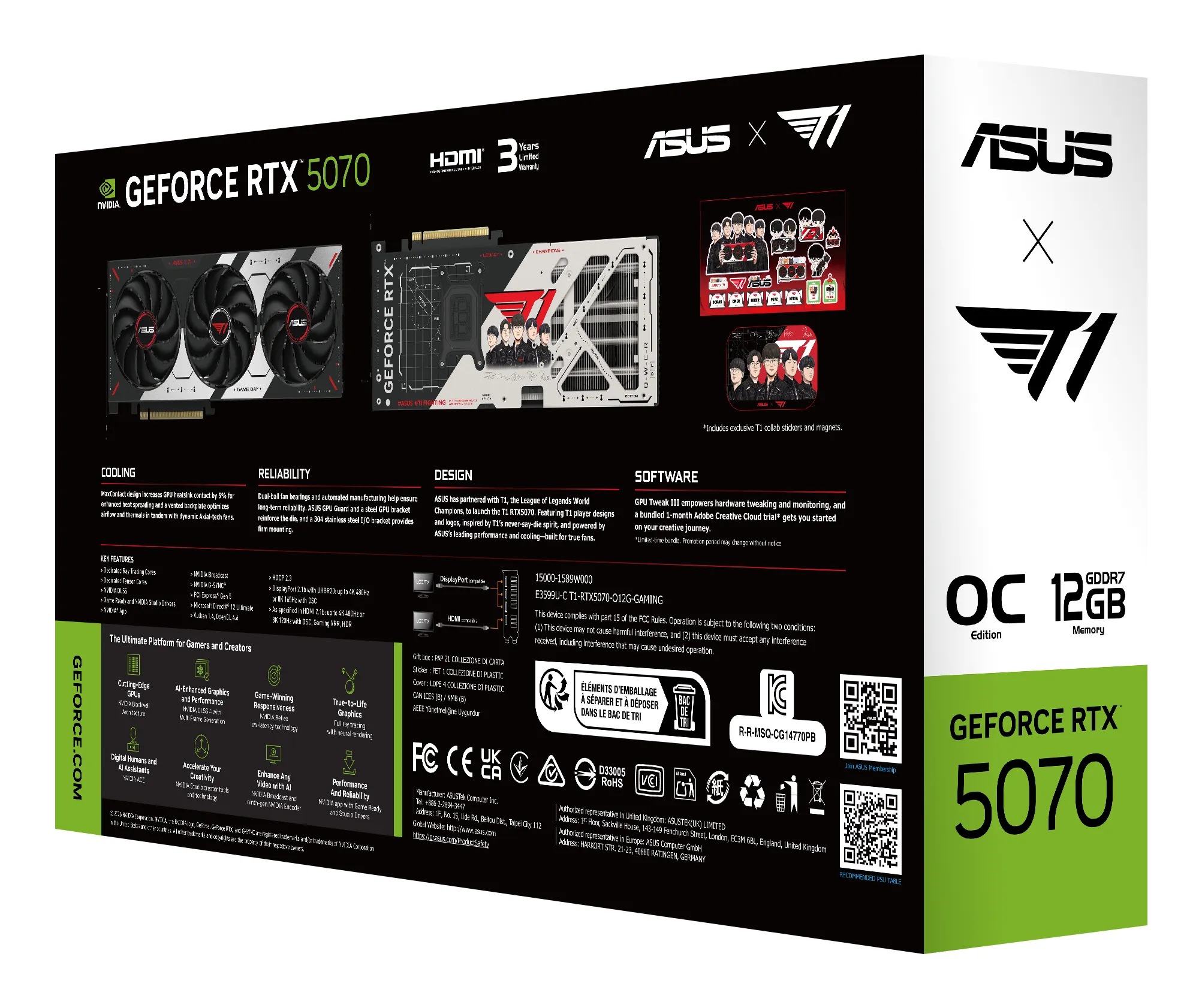 Asus GeForce RTX 5070 T1 OC 12GB Graphics Card