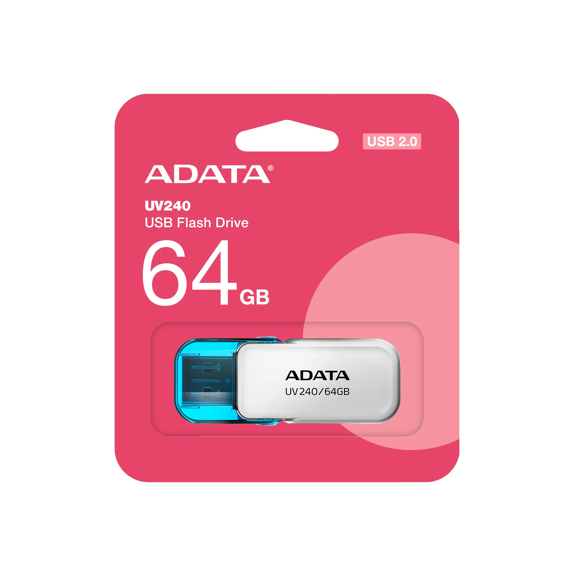 ADATA Flash Drive UV240 64GB USB 2.0 White