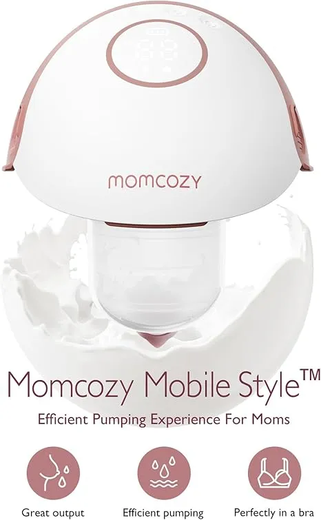 MOMCOZY M6 Mobile Style dubbel elektrisk br&ouml;stpump, hands-free, rosa