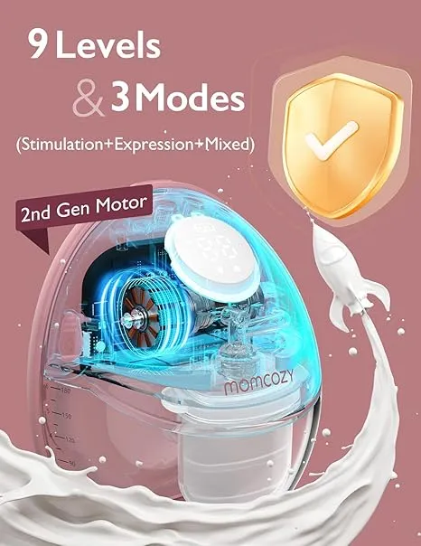 MOMCOZY M6 Mobile Style dubbel elektrisk br&ouml;stpump, hands-free, rosa