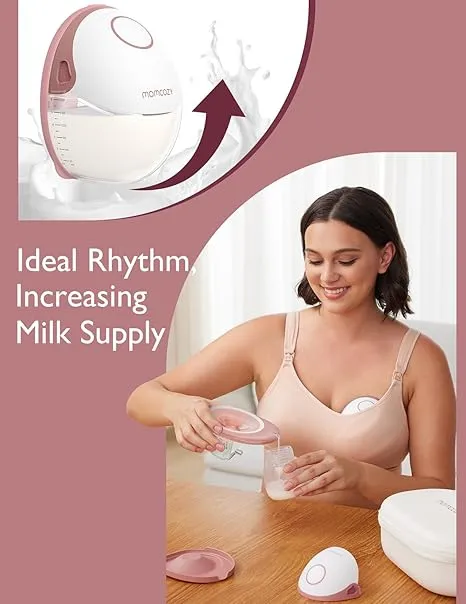 MOMCOZY M6 Mobile Style dubbel elektrisk br&ouml;stpump, hands-free, rosa