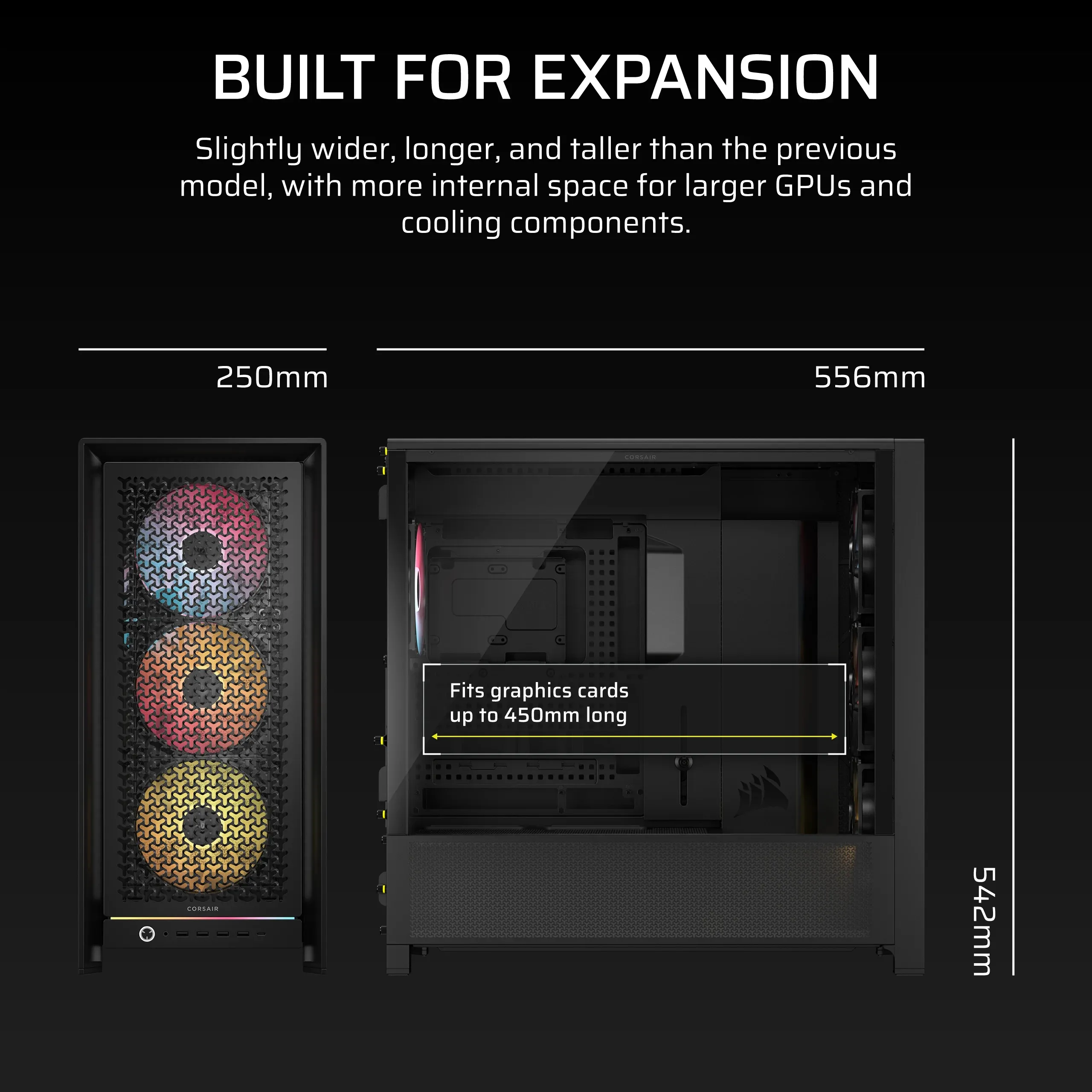 Corsair FRAME 5000D RS ARGB - Mid Tower case, Black