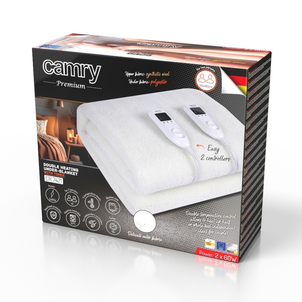 Adler Camry CR 7421 V&auml;rmeunderlakan 160 x 180 cm 120 W