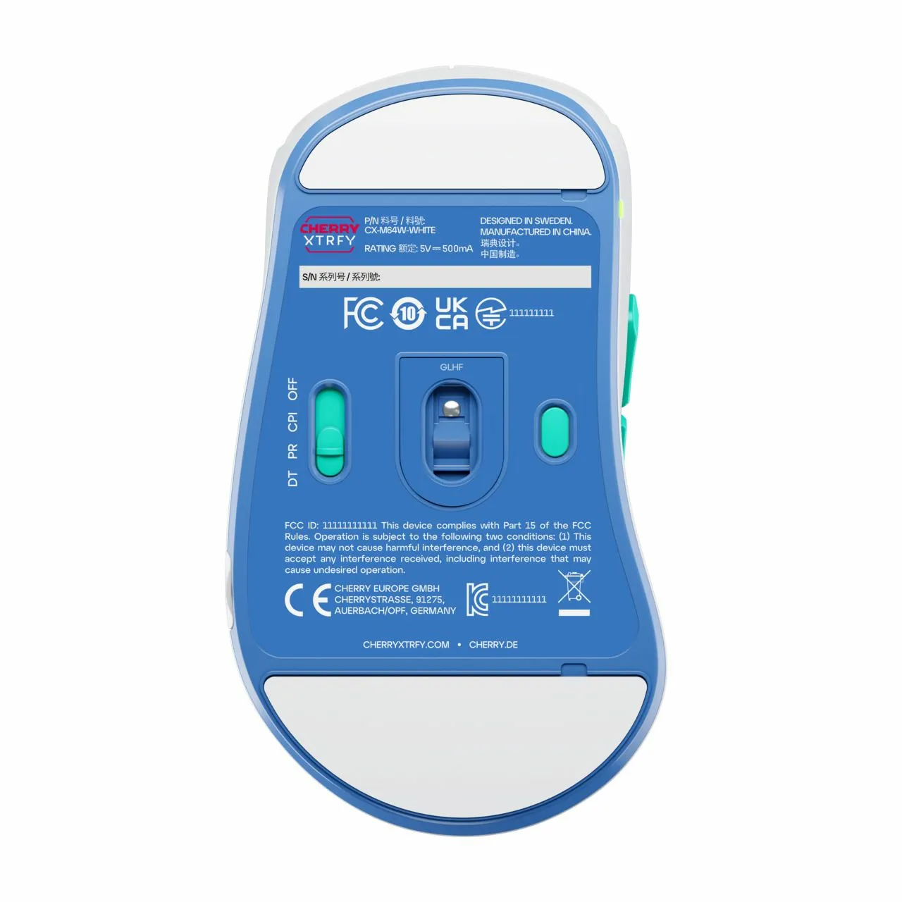 CHERRY XTRFY CX-M64W Wireless Gaming Mouse, White