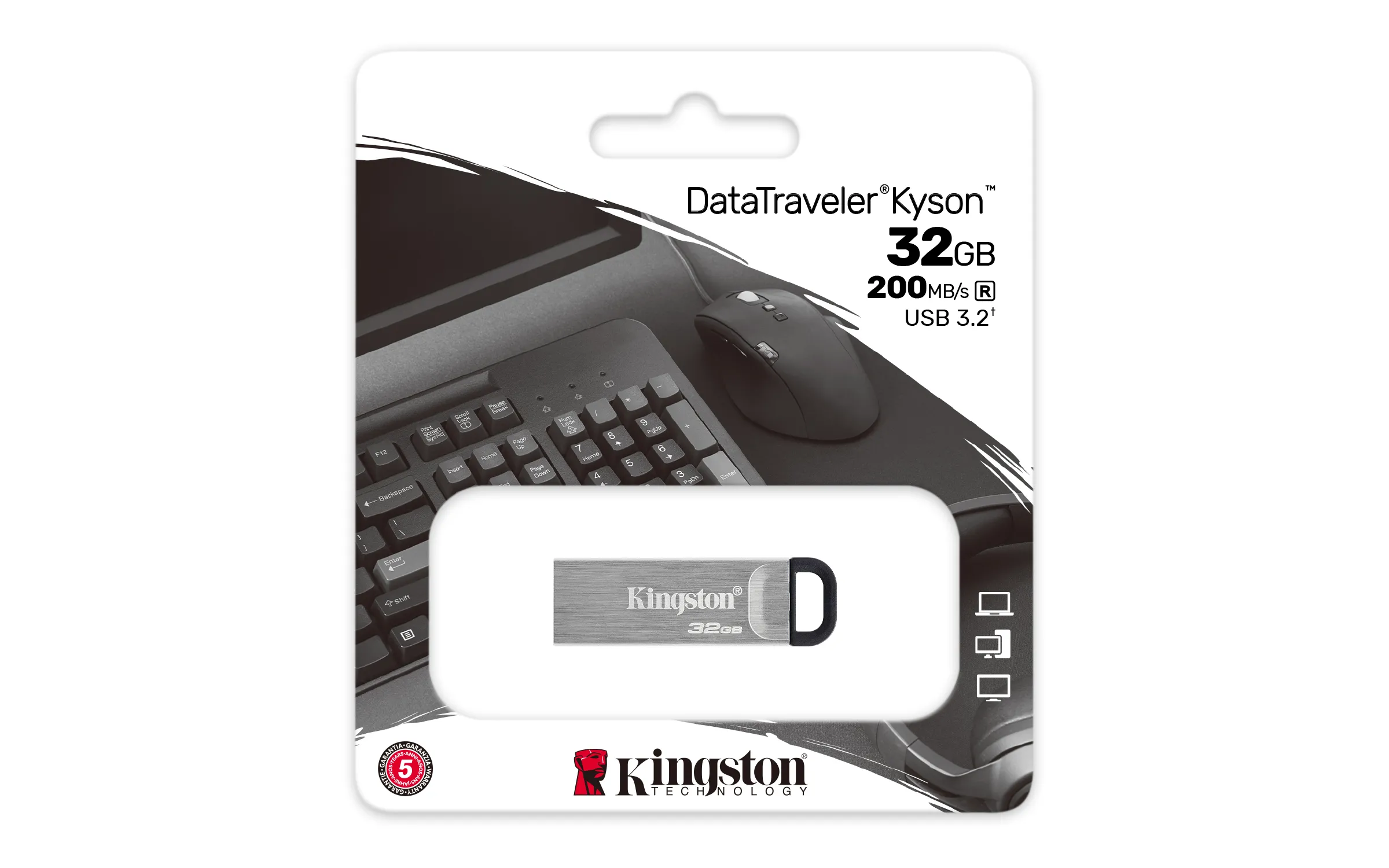 Kingston DataTraveler Kyson 32 Gt USB 3.2 Gen 1x1 -muistitikku, Hopea