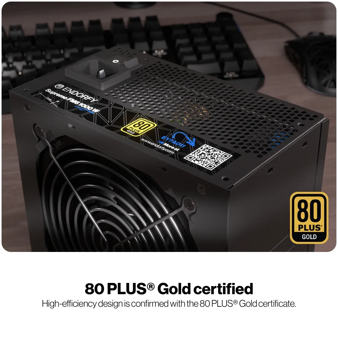 Endorfy Supremo FM6 1000W -virtal&auml;hde, 80 Plus Gold