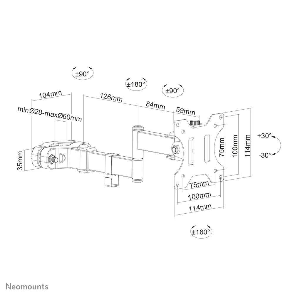 The Neomounts by Newstar FL40, -skrivbordsf&auml;ste, 32&quot;, 8kg, svart
