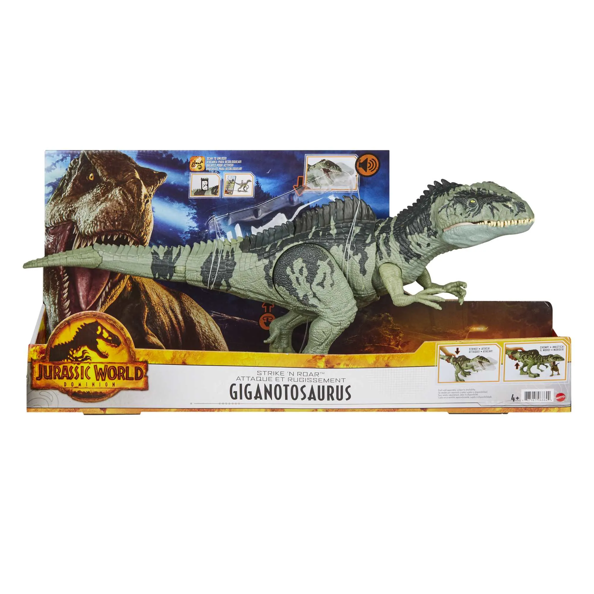 Mattel Jurassic World Strike N' Roar Giganotosaurus Mini-Play Figure