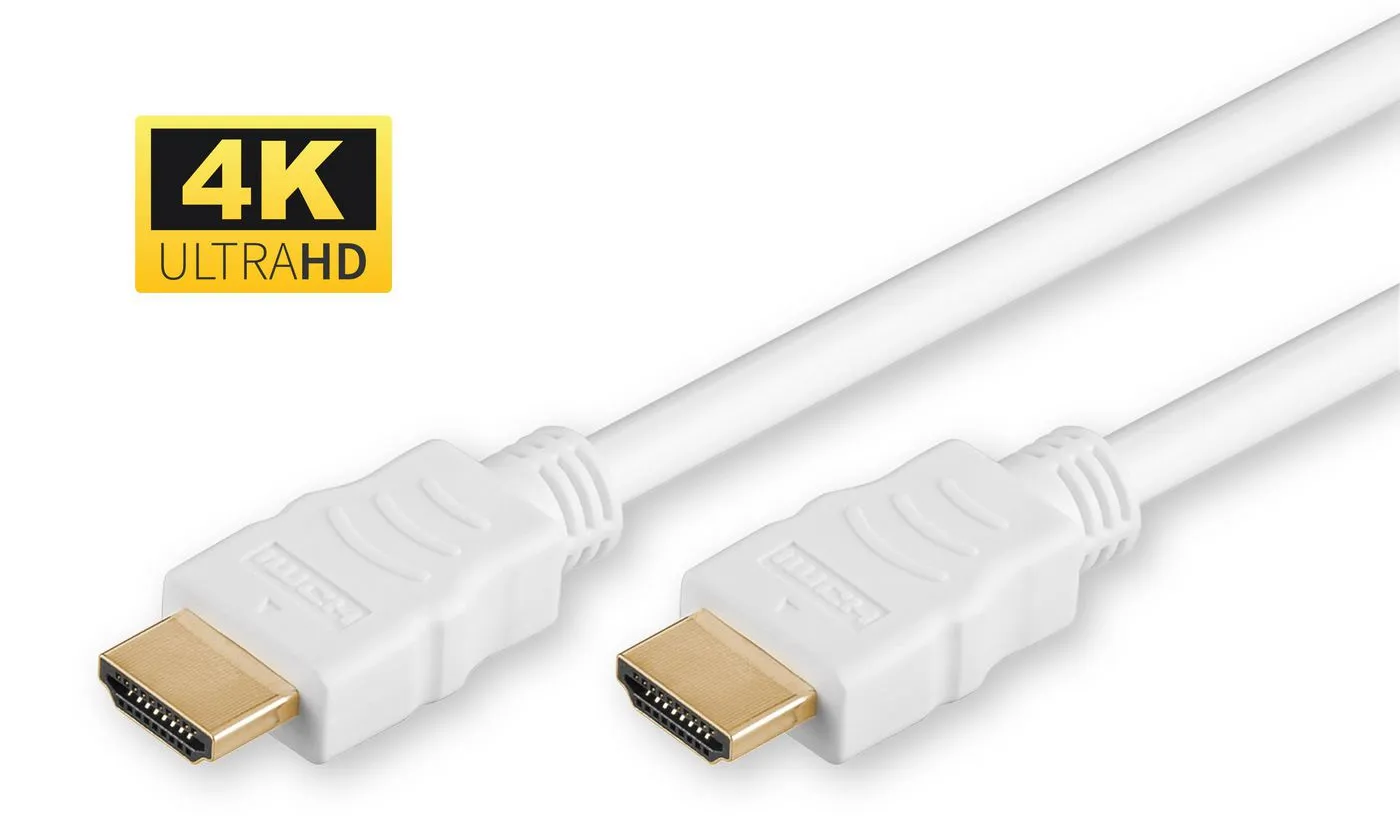 MicroConnect HDMI &ndash; HDMI 1.4 -kaapeli, 3 m, Valkoinen