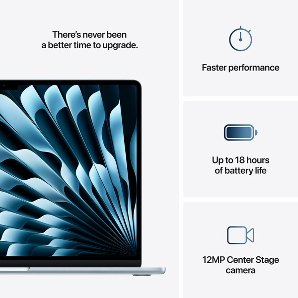 Apple MacBook Air 15&quot; M4 (10/10) 16 Gt, 512 Gt -kannettava, Taivaan&shy;sininen, MC7C4