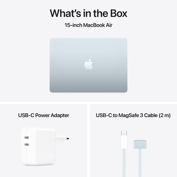 Apple MacBook Air 15&quot; M4 (10/10) 16 Gt, 512 Gt -kannettava, Taivaan&shy;sininen, MC7C4