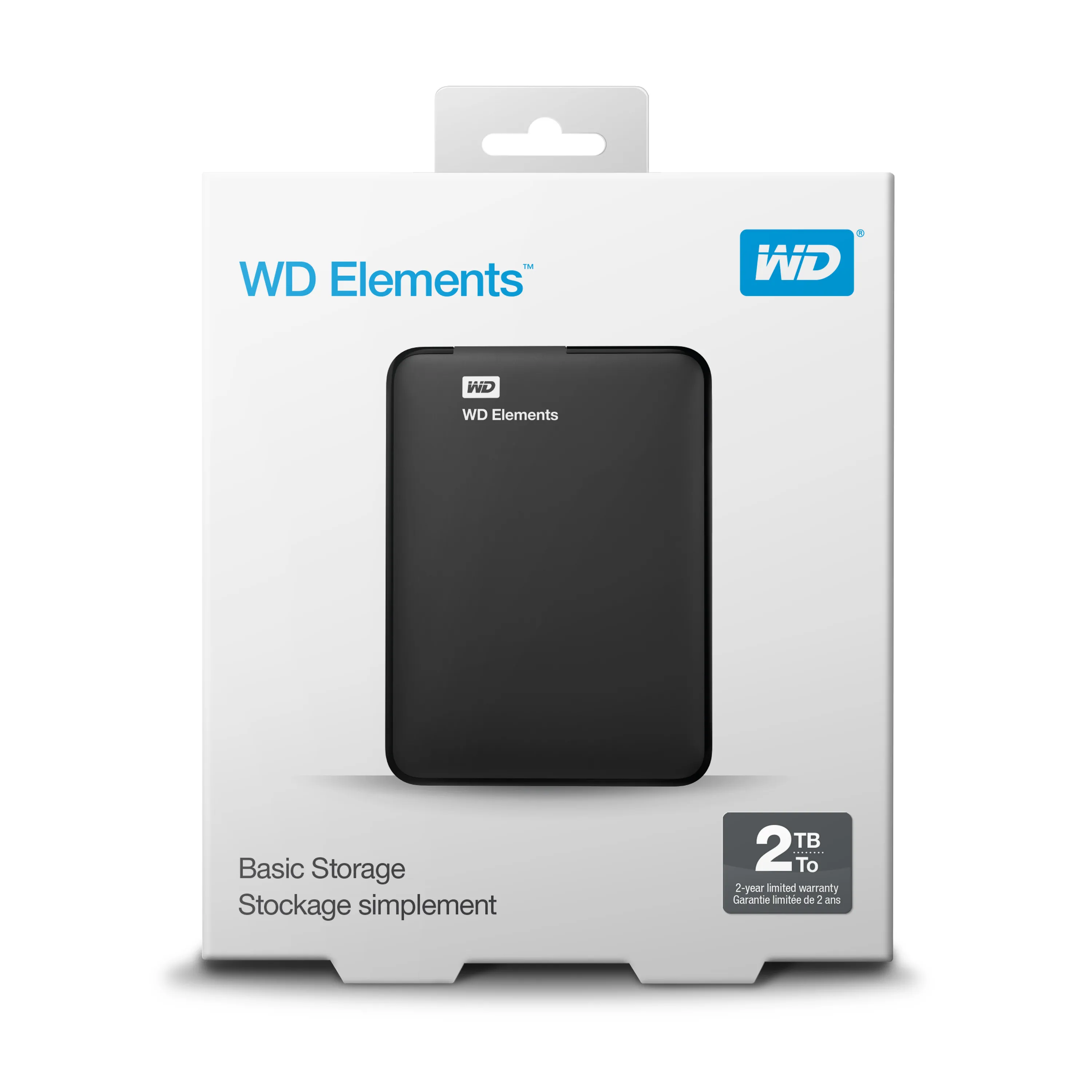 WD Elements 2TB - External HDD, Black