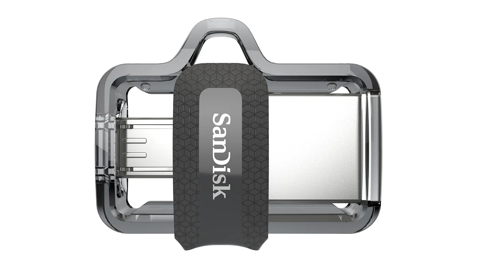 SanDisk 256 Gt Ultra Dual Drive m3.0  -muistitikku, Musta/Hopea/Läpinäkyvä