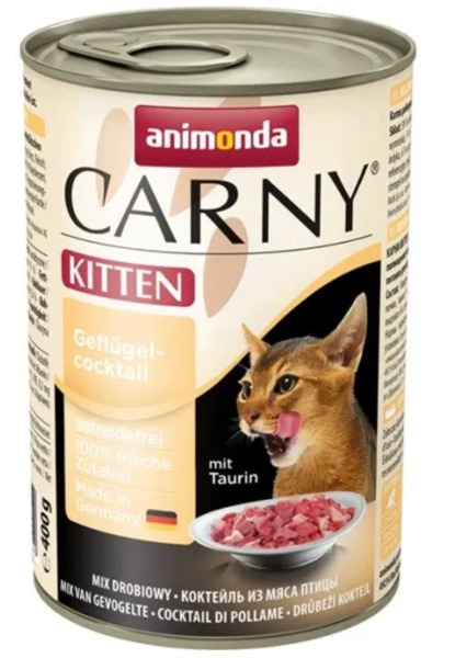 Animonda Carny Kitten Poultry + Beef, Wet food for cats, 400g