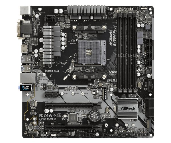 ASRock B450M Pro4 AM4 mATX moderkort