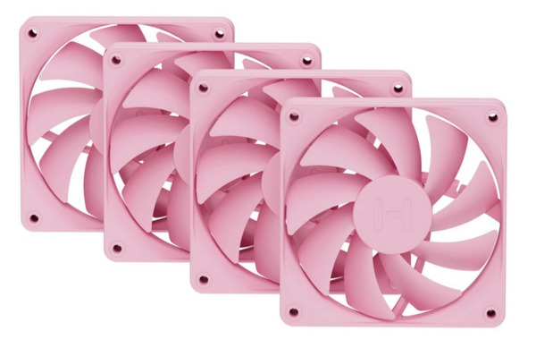 HYTE FA12 PWM Fan Kit, Fluid Dynamic Bearing, 120mm, 4-pack, Strawberry Milk