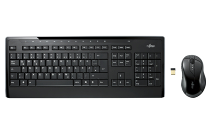 FUJITSU Wireless Keyboard Set LX901 Nordic 128AES bit-encryption spill-proof micro receiver programmable mouse CD manual batteries