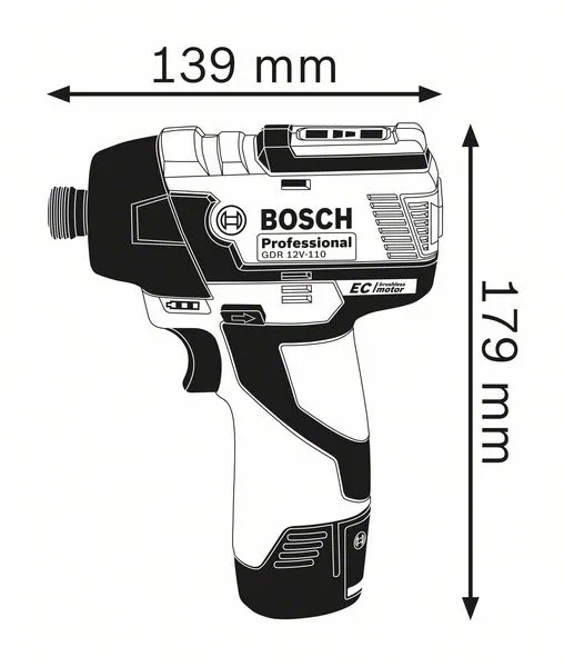 Bosch battery hammer GDR 12V-110 + 2x3.0Ah - 06019E0005