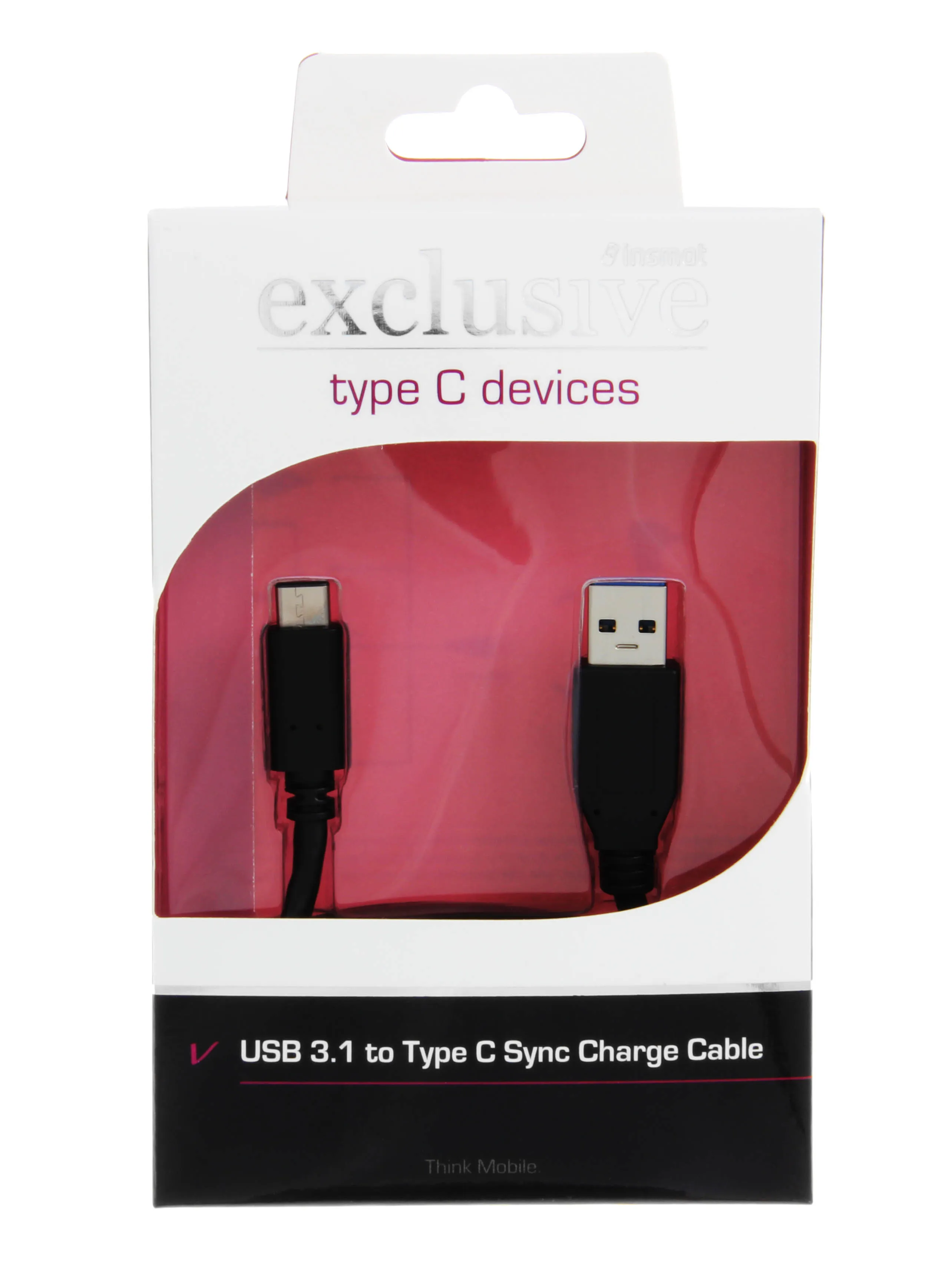 INSMAT USB 3.2 Gen 2 USB-A to USB-C cable, 1 m, Black