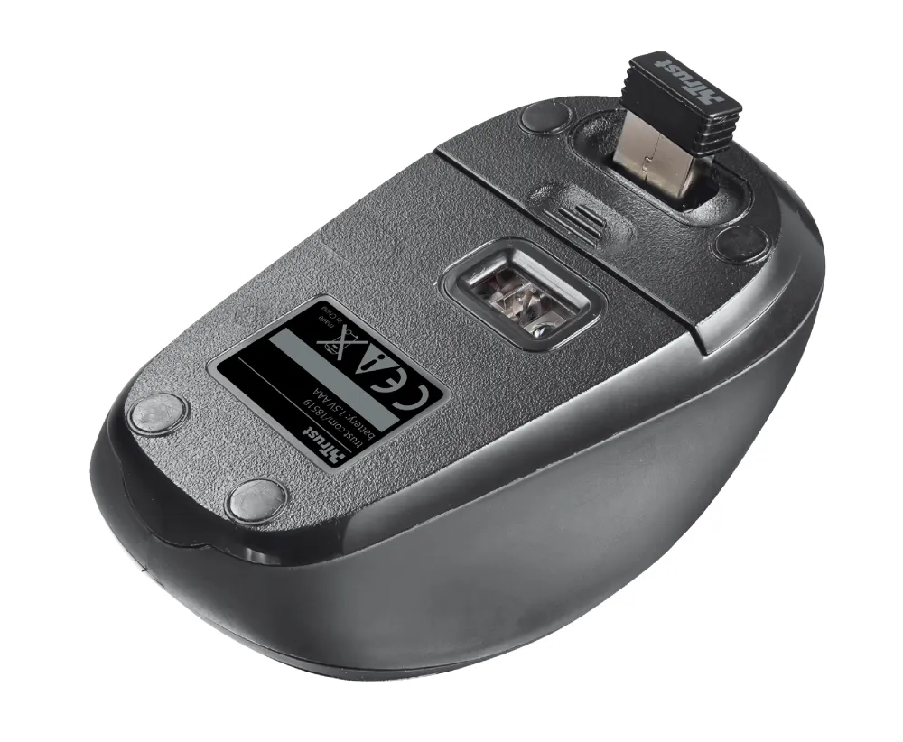Trust Yvi Wireless Mouse, Pienikokoinen, langaton, käteen sopiva, optinen hiiri - musta